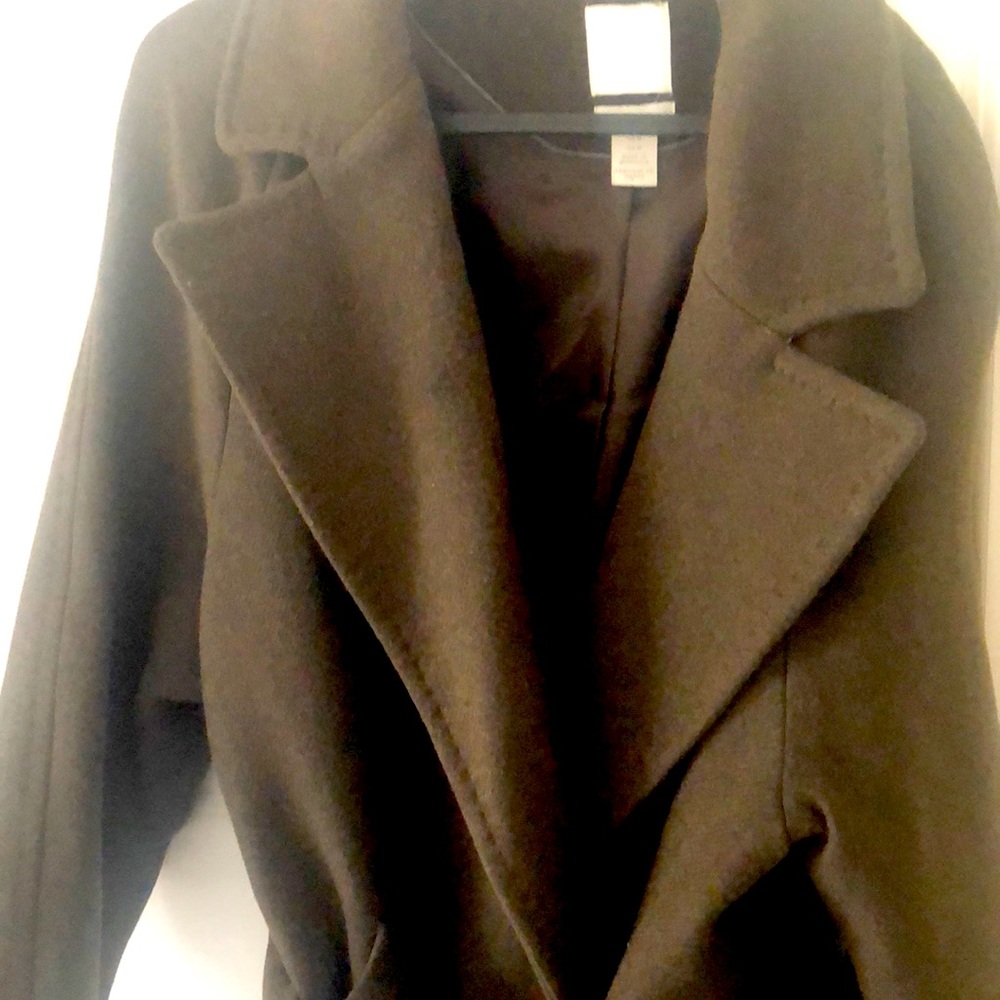 Rare Olive Green belted wool coat. Size M